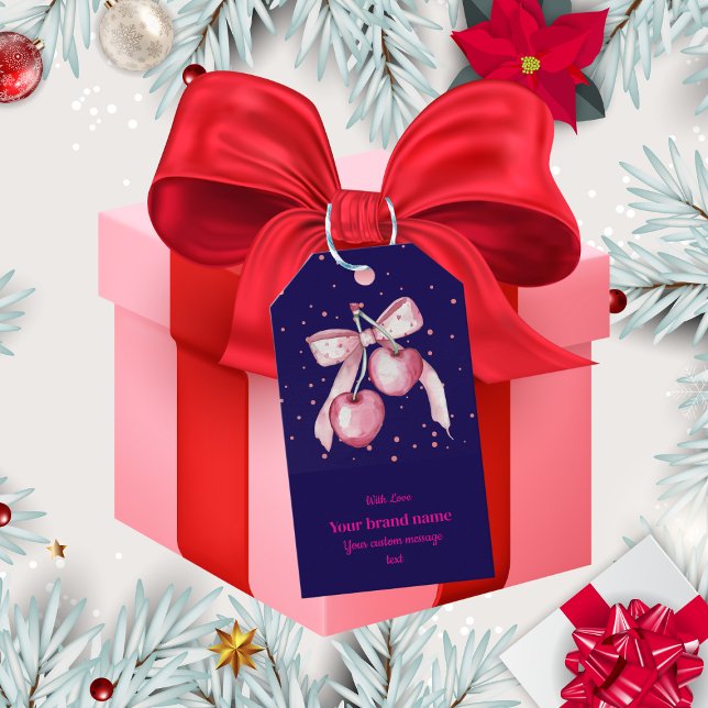 Merry Christmas Pink Bow  Favour Tags (Creator Uploaded)