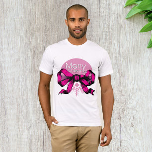 Merry Christmas Pink Bow T-Shirt
