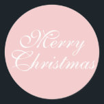 Merry Christmas Pink Classic Round Sticker<br><div class="desc">Merry Christmas Pink Classic Round Sticker from the Pinky Collection.Visit our store for matching products and please contact us if you require any assistance. 
 Yes,  we can colour match to your personal or business signature colour.</div>
