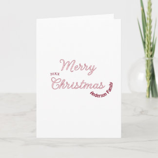 merry christmas pink family name 20xx pastel moder card