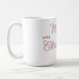 merry christmas pink family name 20xx pastel moder coffee mug