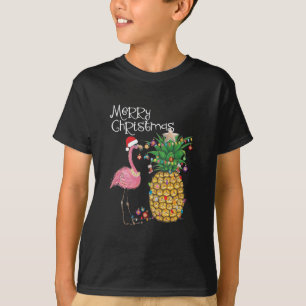 Merry Christmas Pink Flamingo Christmas T-Shirt