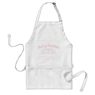 Merry Christmas Pink Personized Name Standard Apron