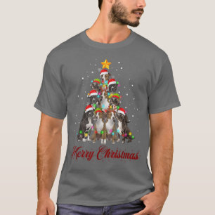 Merry Christmas Pitbull Dog Christmas Tree T-Shirt