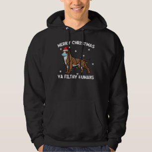 Merry Christmas Pitbull Face Mask Pitty Dog Santa Hoodie