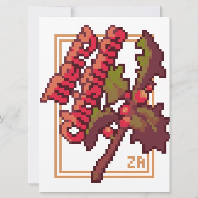Merry Christmas pixel art Holiday Card (Front)