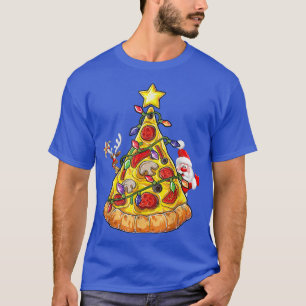 Merry Christmas Pizza Tree Santa Reindeer Xmas Lig T-Shirt