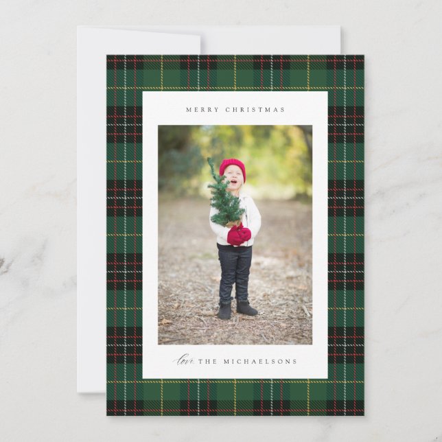 Merry Christmas Plaid | ADD YOUR FAMILY PHOTO (Front)