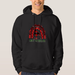 Merry Christmas Plaid Funny Doberman Dog Christmas Hoodie
