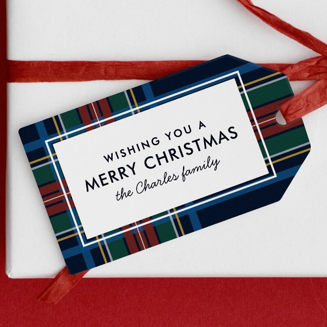 Merry Christmas plaid holiday Gift Tags (Creator Uploaded)