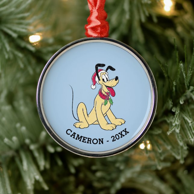 Merry Christmas | Pluto Ready Christmas Metal Ornament (Tree)