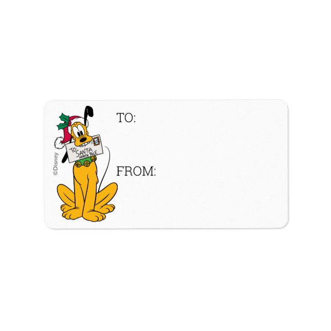 Merry Christmas | Pluto Santa Claus Label (Front)