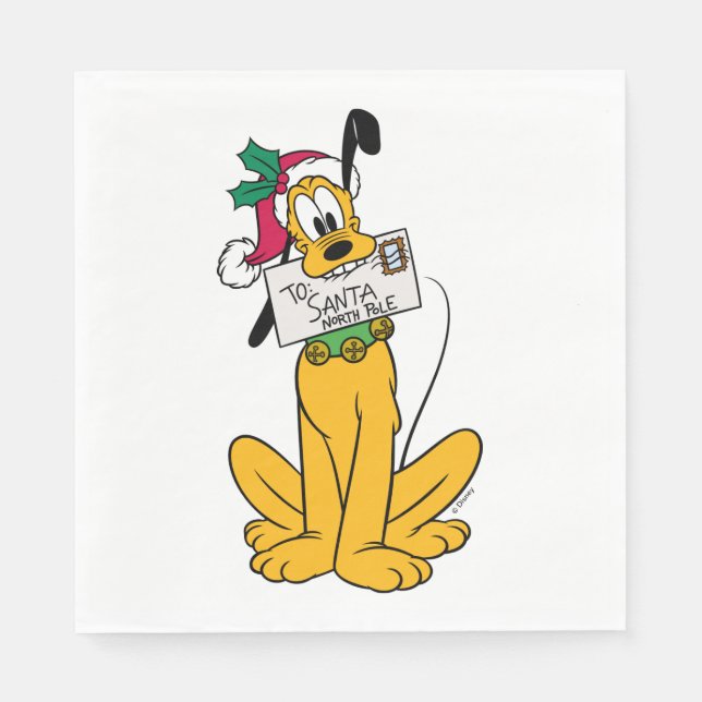 Merry Christmas | Pluto Santa Claus Napkin (Front)