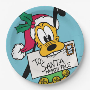 Merry Christmas Pluto Santa Claus Paper Plate