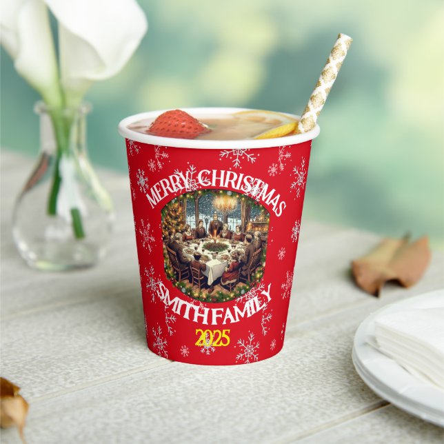 Merry Christmas Png Sublimation Design Paper Cups (Insitu)