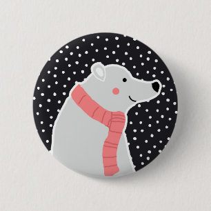 Merry Christmas - Polar Bear 2 Inch Round Button