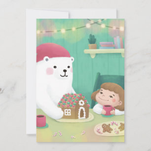 Merry Christmas: Polar Bear & Child Holiday Card