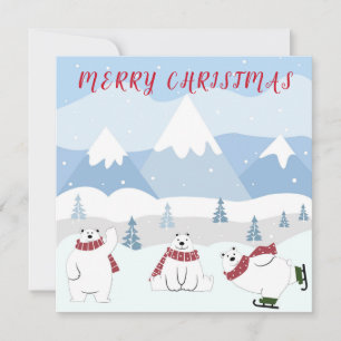 Merry Christmas Polar Bears Holiday Card