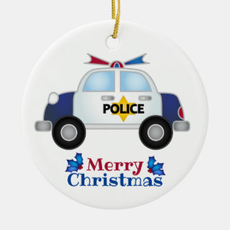 Merry Christmas Police 1 Ceramic Ornament