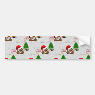 merry christmas poo emoji bumper sticker