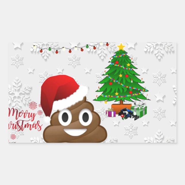 merry christmas poo emoji sticker (Front)