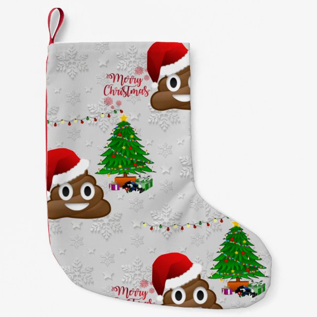 merry christmas poo emoji stocking (Front)