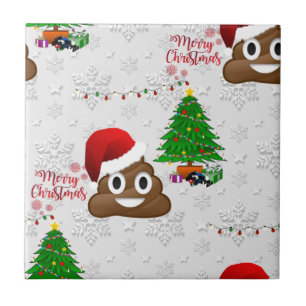merry christmas poo emoji tile