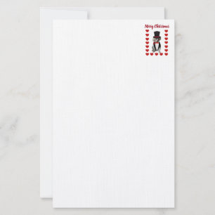 Merry Christmas Poodle Tuxedo Stationery