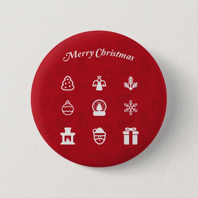 Merry Christmas Popular Icons set 2 Inch Round Button (Front)