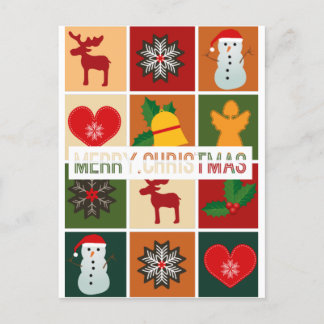 Merry christmas postcard