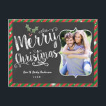 MERRY CHRISTMAS Postcard Chalk Holiday Photo Card<br><div class="desc">MERRY CHRISTMAS Postcard Chalk Holiday Photo Card. Customize with any text and your own photo.</div>