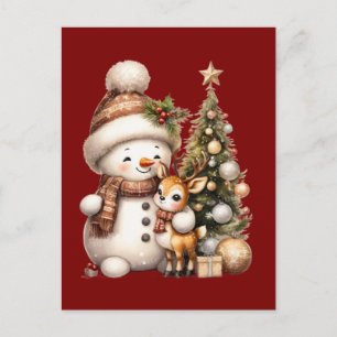 Merry Christmas Postcard   Festive Holiday Greetin