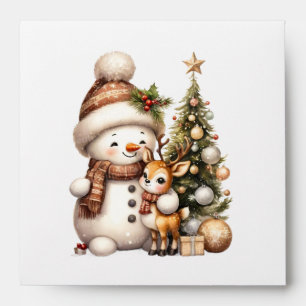 Merry Christmas Postcard Festive Holiday Greetin Envelope