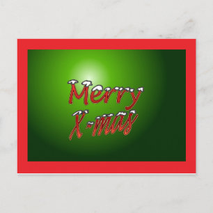Merry Christmas Postcard Green