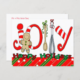 Merry Christmas Postcards Joy Gingerbread