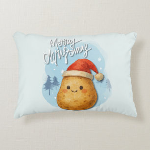 Merry Christmas Potato Accent Pillow