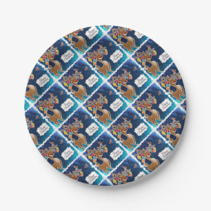 Merry Christmas Prancing Reindeer Paper Plate