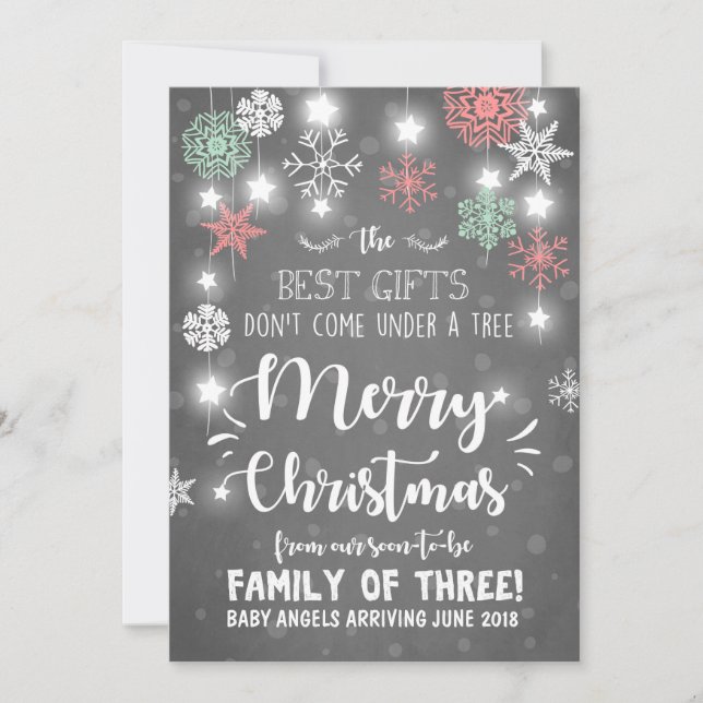 Merry Christmas pregnancy announcement Rustic (Front)
