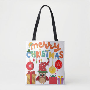 MERRY CHRISTMAS PRESENTS LIGHTS SANTA NEW YEAR 202 TOTE BAG