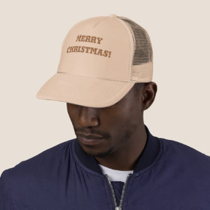 Merry Christmas Printed Name Text Wishes Peace-Cap Trucker Hat