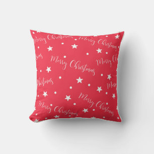Merry Christmas printed red Throw Pillow