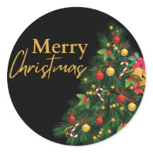 Merry Christmas Printed Stickers