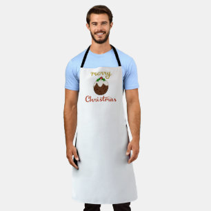 Merry Christmas+Pudding Design Apron
