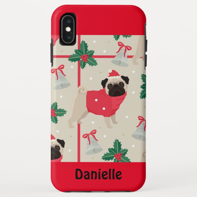 Merry Christmas Pug Case-Mate iPhone Case (Back)
