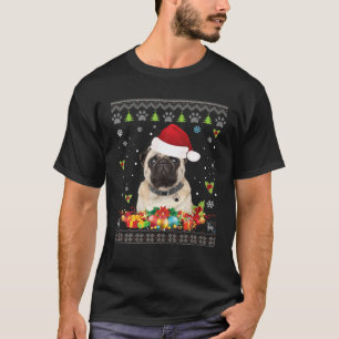 Merry Christmas Pug Dog Ugly Sweater Santa Claus L