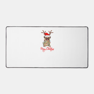 MERRY CHRISTMAS PUG Owner Ugly Christmas Funny Dog Desk Mat