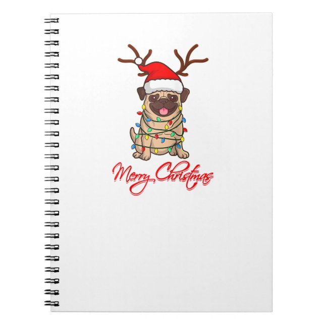 MERRY CHRISTMAS PUG Owner Ugly Christmas Funny Dog Notebook (Front)