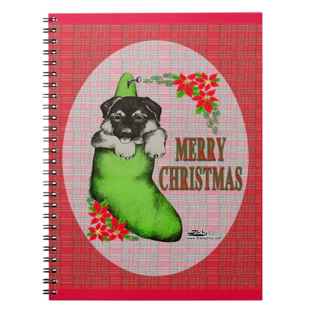 Merry Christmas Puppy Notebook (Front)