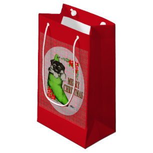 Merry Christmas Puppy Small Gift Bag