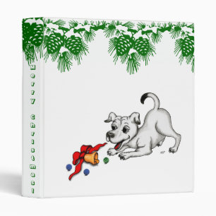 Merry Christmas! Puppy with Bell and Ball Binder